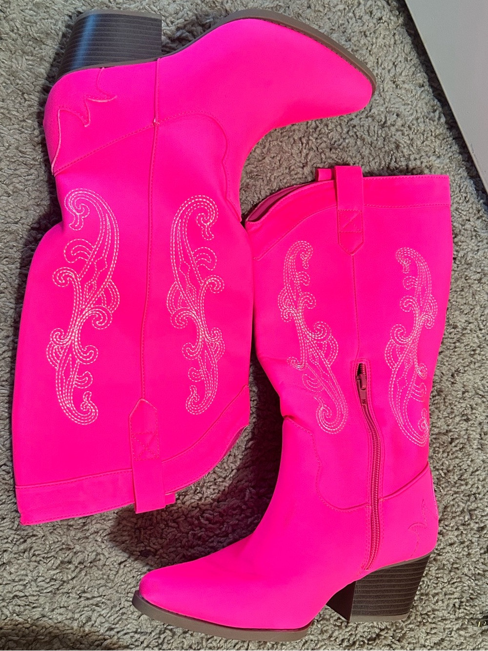 Women's Hot Pink Embroidered Western Boots